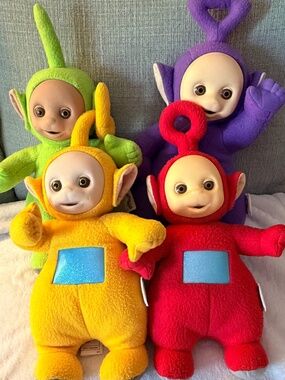 1998 Playskool Talking Teletubbies Plush Set 4 Working